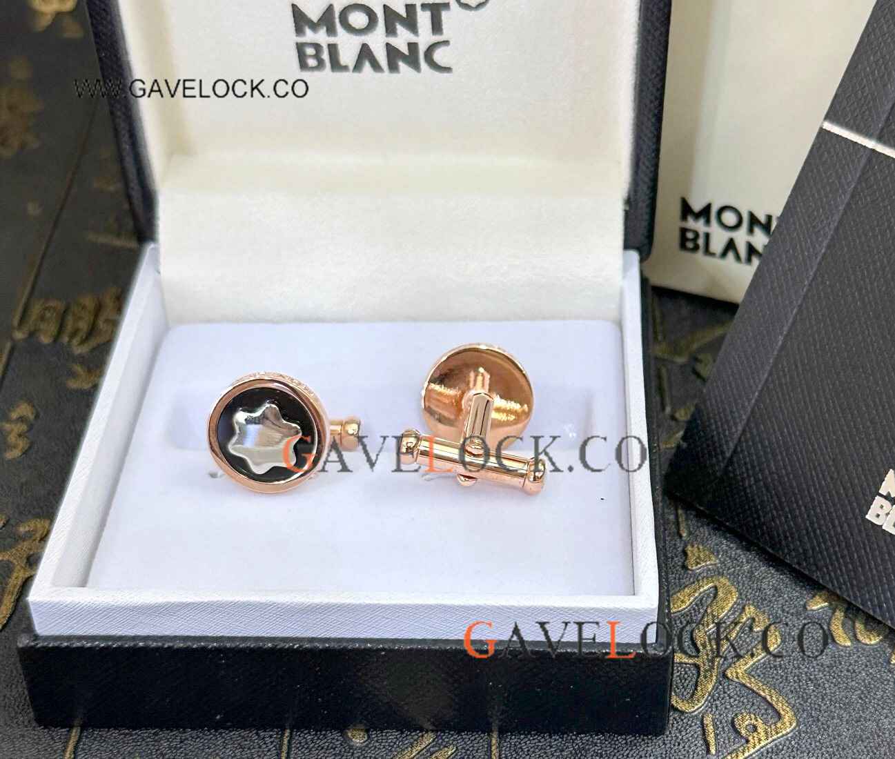 Best Buy Mont Blanc Classic Cufflinks Rose Gold Star cufflinks